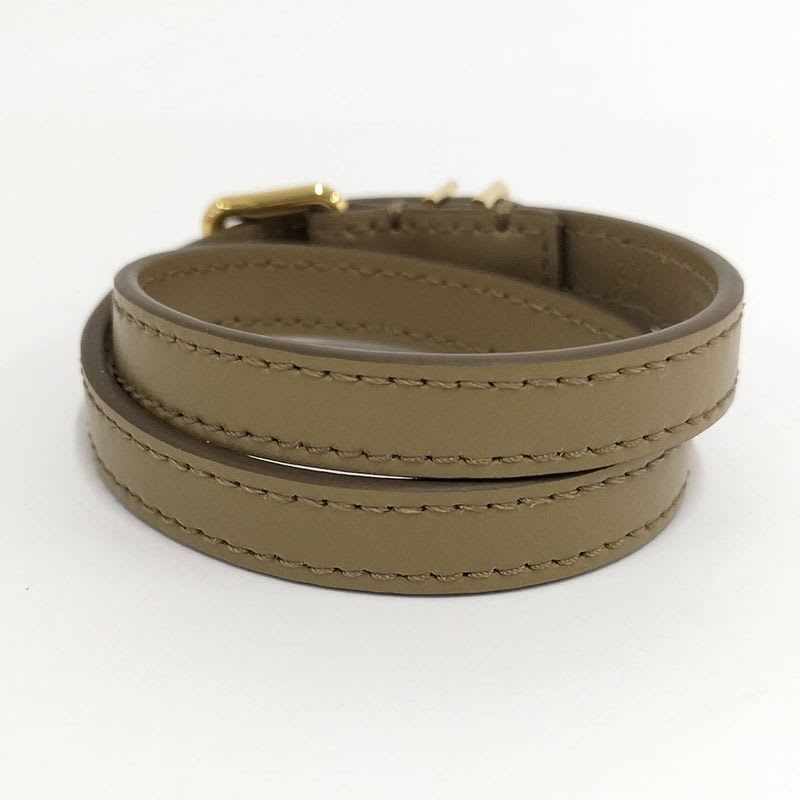 Celine Les Cuirs Bracelet Double Leather Khaki — view 4
