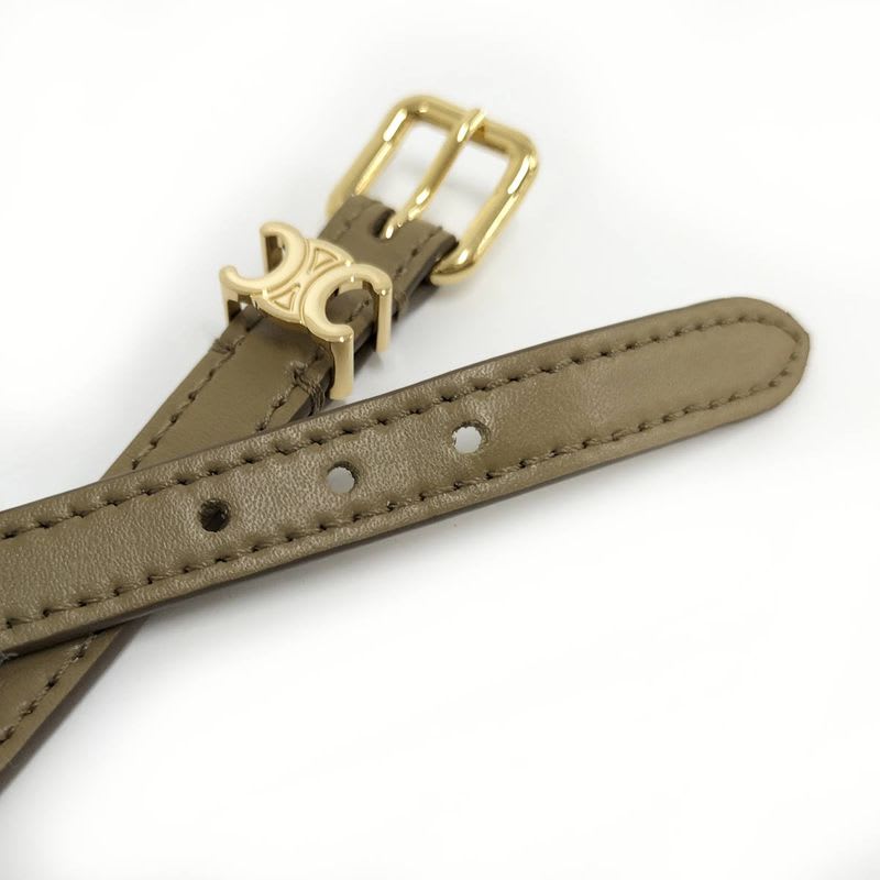 Celine Les Cuirs Bracelet Double Leather Khaki — view 8