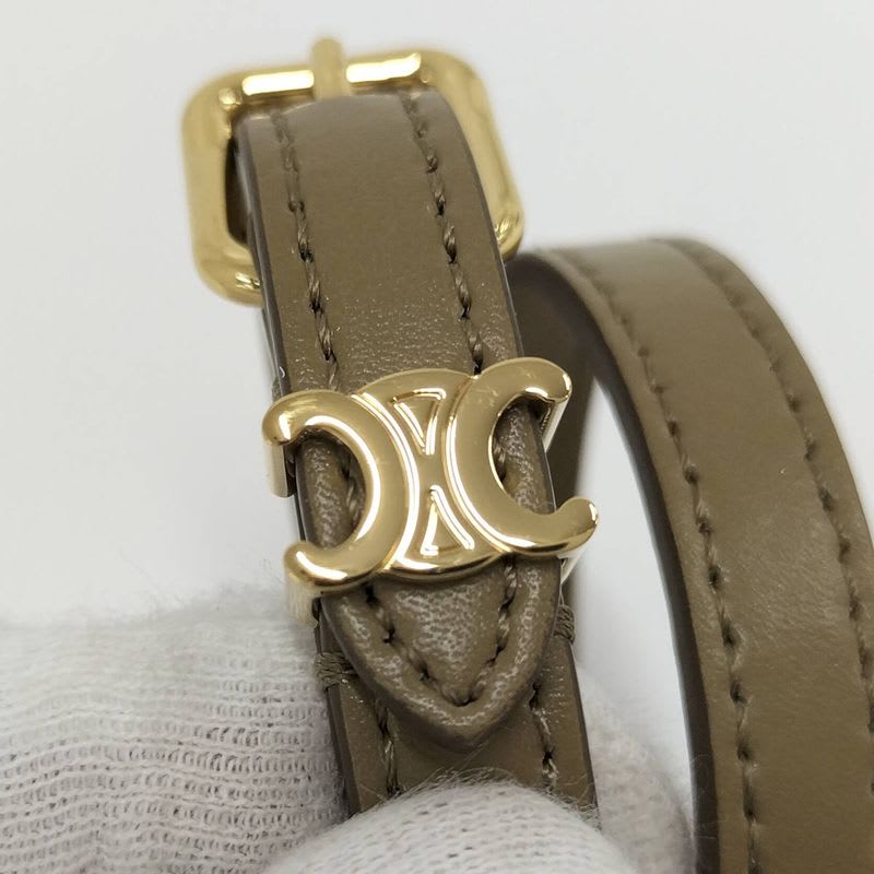 Celine Les Cuirs Bracelet Double Leather Khaki — view 6