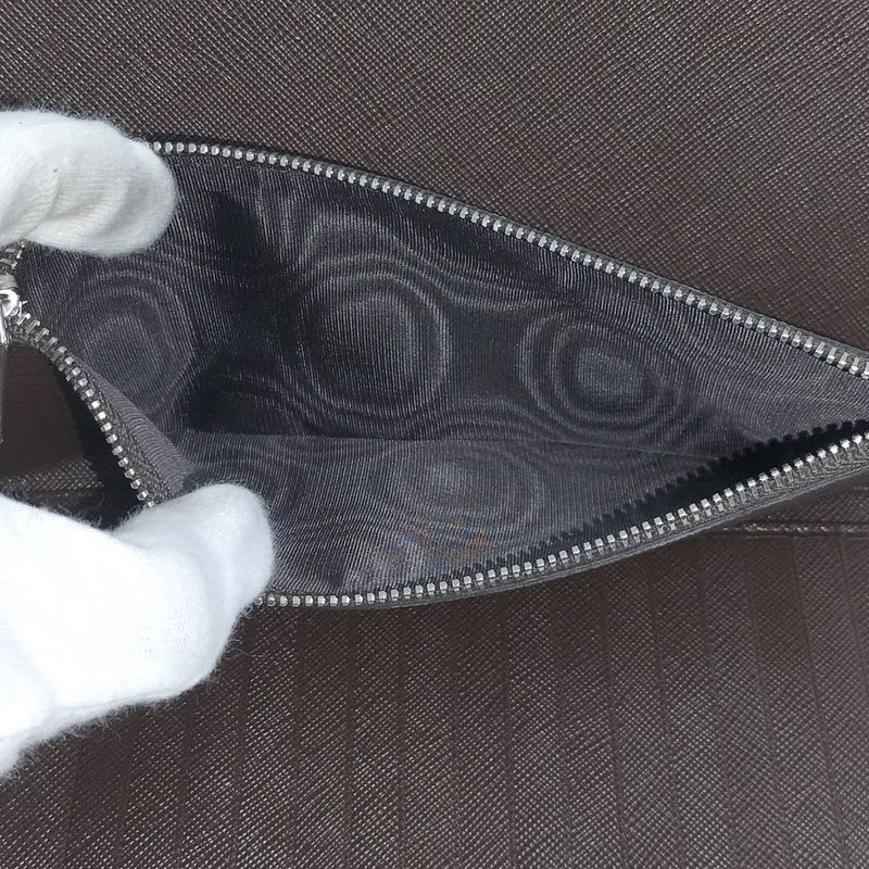 Prada Round Zipper Long Wallet Leather Brown 2 Ml220 — view 8