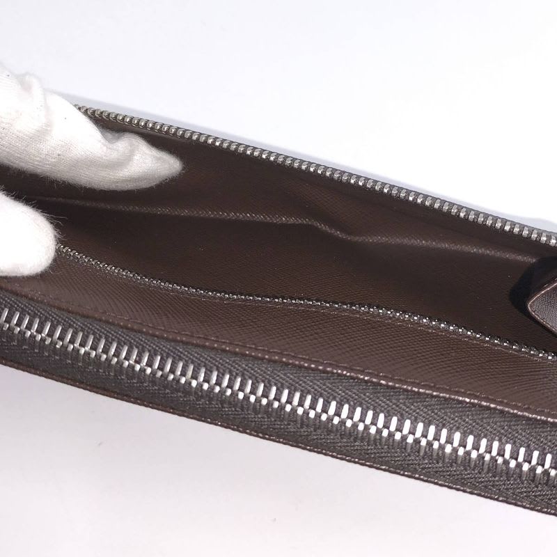 Prada Round Zipper Long Wallet Leather Brown 2 Ml220 — view 9