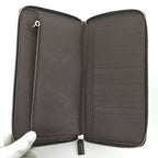 Prada Round Zipper Long Wallet Leather Brown 2 Ml220 — view 6
