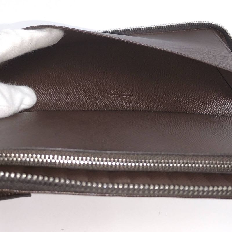 Prada Round Zipper Long Wallet Leather Brown 2 Ml220 — view 7