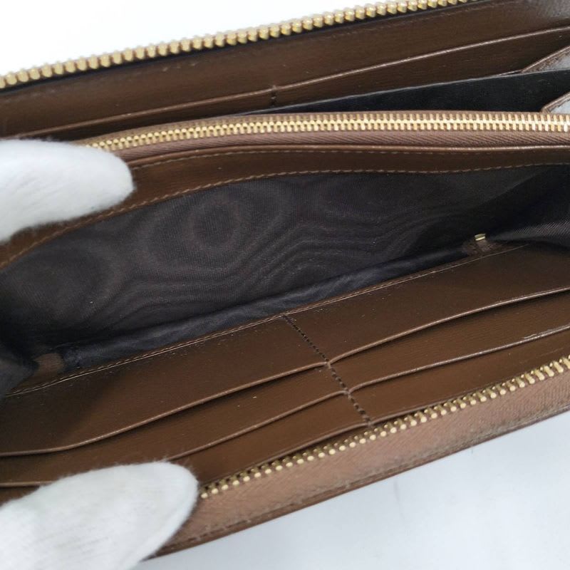 Gucci Round Zipper Long Wallet Horsebit Brown — view 8