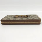 Gucci Round Zipper Long Wallet Horsebit Brown — view 5