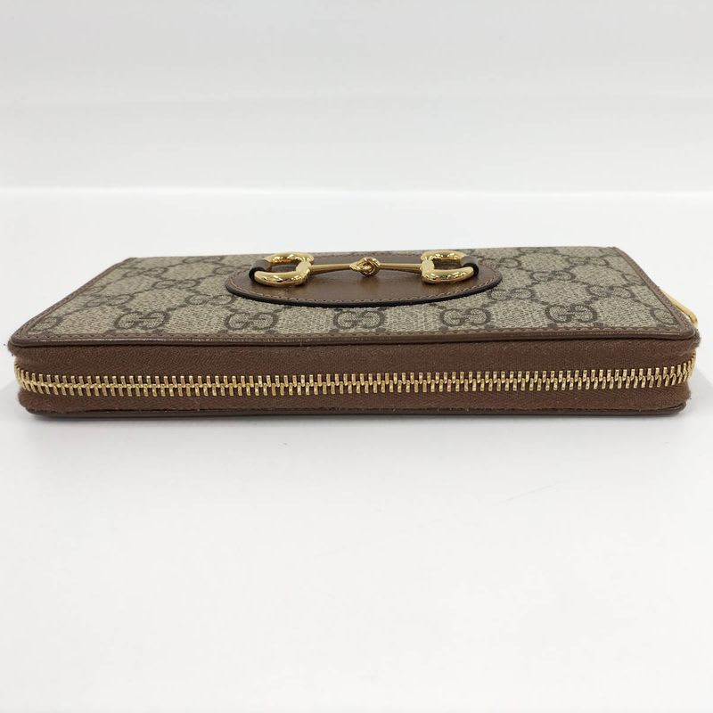 Gucci Round Zipper Long Wallet Horsebit Brown — view 5