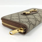 Gucci Round Zipper Long Wallet Horsebit Brown — view 4