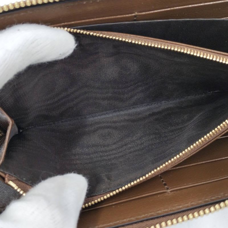 Gucci Round Zipper Long Wallet Horsebit Brown — view 9