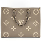 Louis Vuitton On The Go MM 2-Way Handbag Bicolor Monogram Empreinte Tourterelle