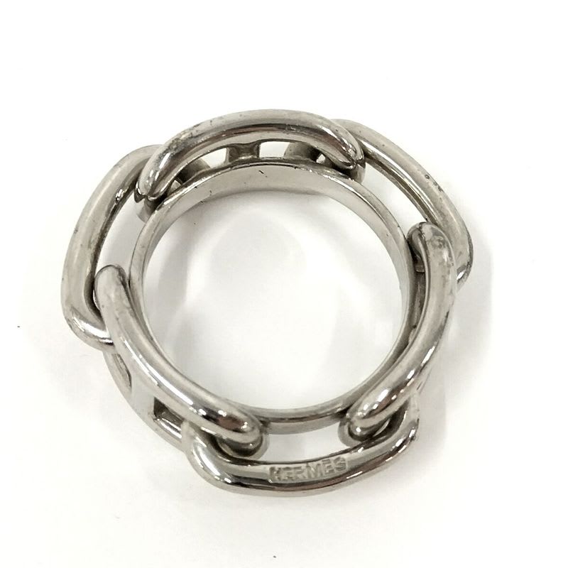 Hermes Chaine D'ancre Scarf Ring Plated Silver — view 2