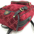 Gucci Backpack GG Velvet Velor Red — view 6