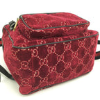 Gucci Backpack GG Velvet Velor Red — view 5
