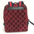 Gucci Backpack GG Velvet Velor Red — view 3