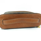 Celine Vanity Bag Macadam Pattern Leather Brown