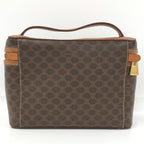 Celine Vanity Bag Macadam Pattern Leather Brown