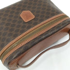 Celine Vanity Bag Macadam Pattern Leather Brown