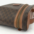 Celine Vanity Bag Macadam Pattern Leather Brown