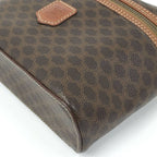 Celine Vanity Bag Macadam Pattern Leather Brown