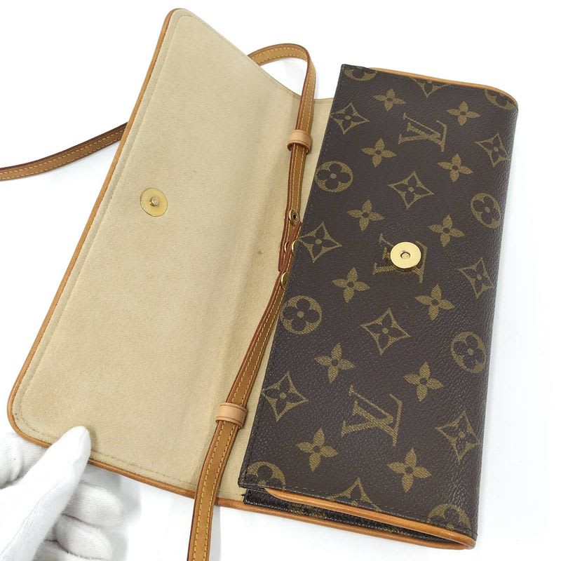 Louis Vuitton Pochette Twin GM Shoulder Bag Monogram Brown — view 8