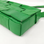 Bottega Veneta Shoulder Bag Cassette Intrecciato Leather Green