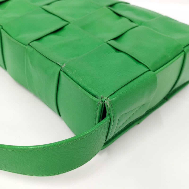 Bottega Veneta Shoulder Bag Cassette Intrecciato Leather Green