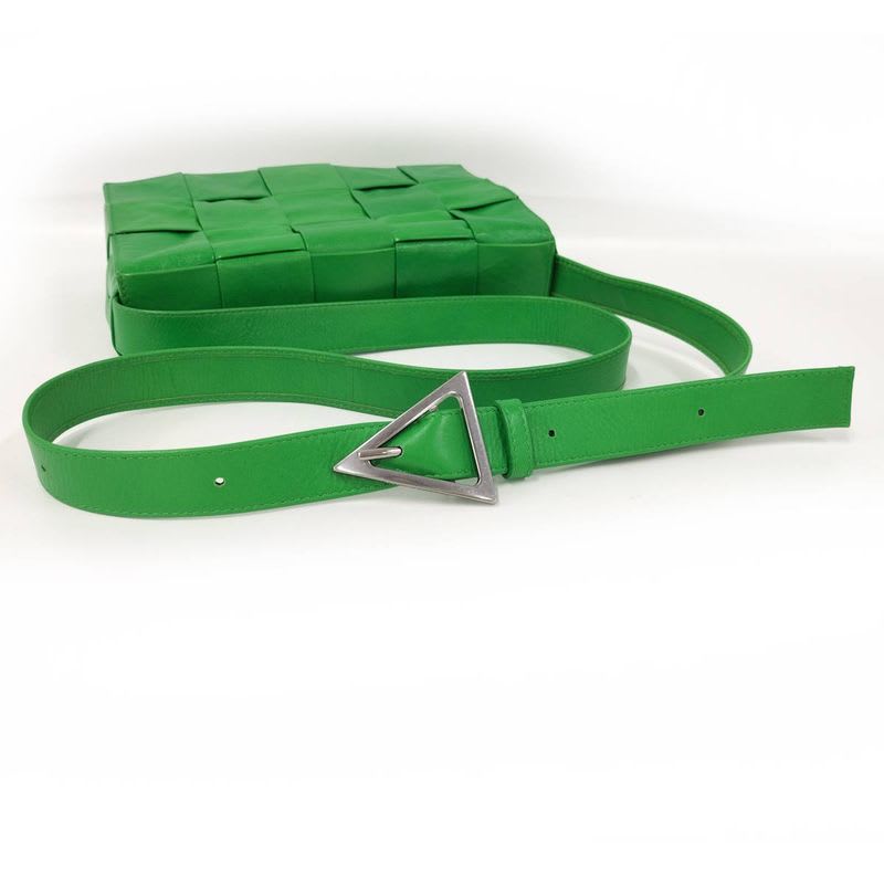 Bottega Veneta Shoulder Bag Cassette Intrecciato Leather Green