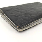 Chanel Camellia Embossed Bifold Long Wallet Leather Black — view 4