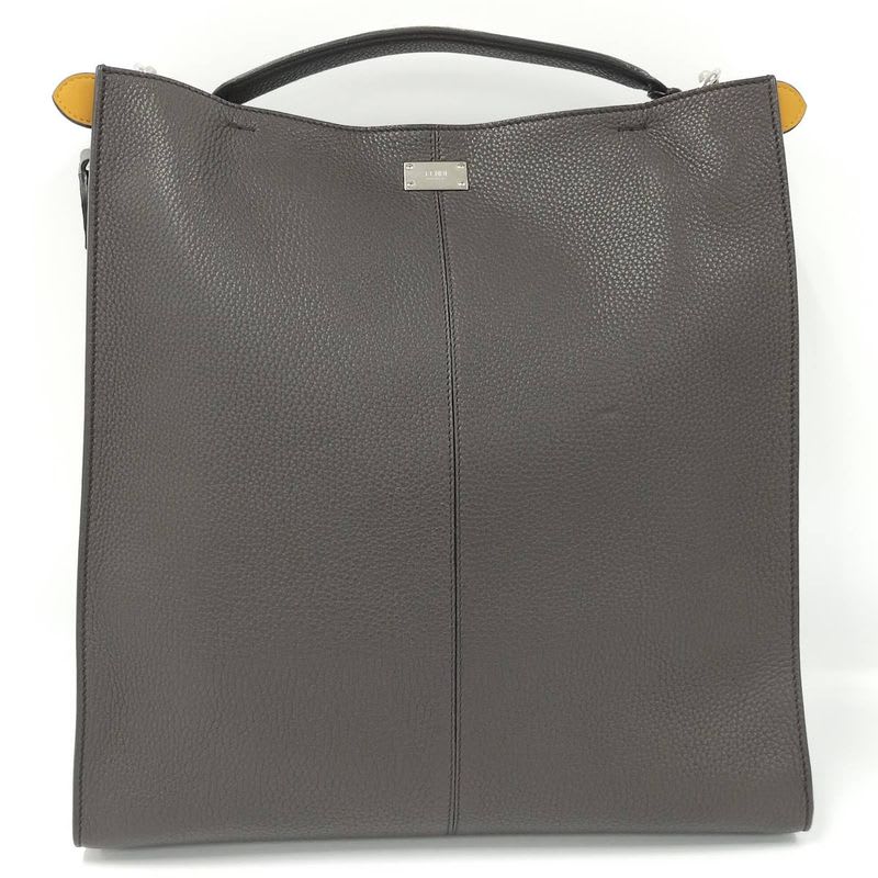 Fendi Peekaboo Egg 2-Way Shoulder Bag Leather Brown 7 Va447 — view 3