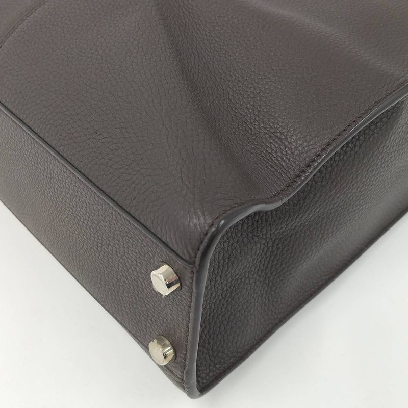 Fendi Peekaboo Egg 2-Way Shoulder Bag Leather Brown 7 Va447