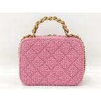 Chanel 2-Way Bag Top Handle Chain Pink Tweed