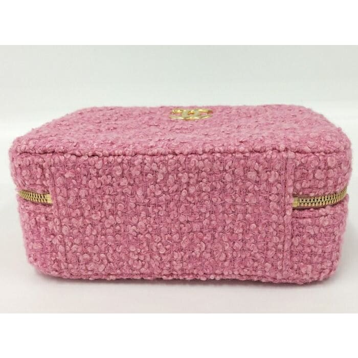Chanel 2-Way Bag Top Handle Chain Pink Tweed