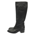 Gucci Interlocking Gleather Long Boots Black 36 — view 2