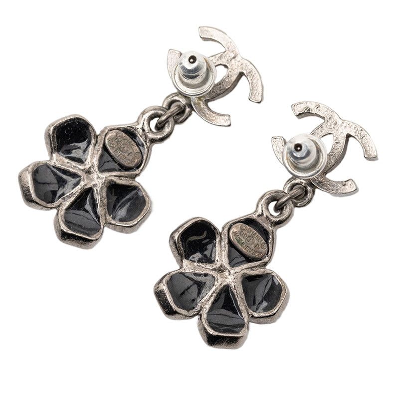 Chanel Coco Mark Black Silver Metal — view 3