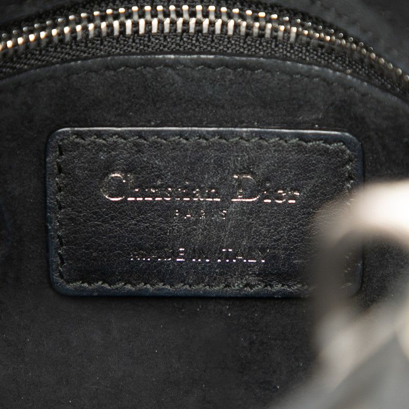 Dior Cannage Lady Studded Handbag Chain Shoulder Bag 2WAY Black Leather — view 8