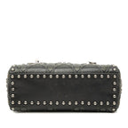 Dior Cannage Lady Studded Handbag Chain Shoulder Bag 2WAY Black Leather — view 4