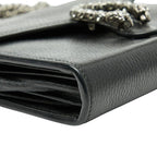Gucci Dionysus Crossbody Chain Shoulder Bag Wallet Black Leather