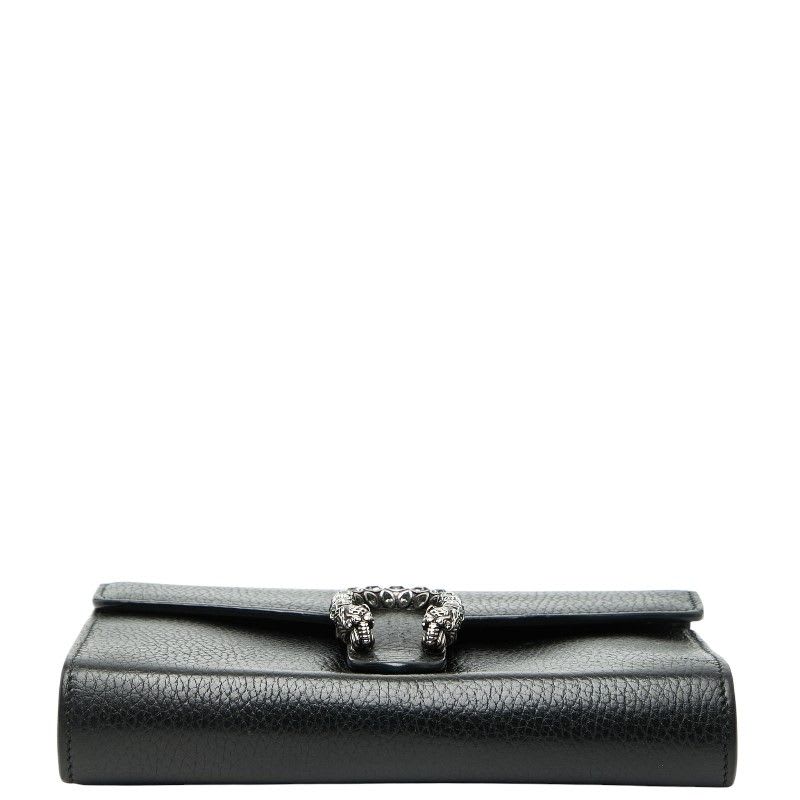Gucci Dionysus Crossbody Chain Shoulder Bag Wallet Black Leather