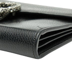 Gucci Dionysus Crossbody Chain Shoulder Bag Wallet Black Leather
