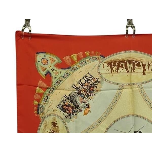 Hermes Scarf Carre 90 Multicolor 100% Silk Cavaliers Peuls Pool Tribe — view 3