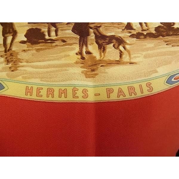 Hermes Scarf Carre 90 Multicolor 100% Silk Cavaliers Peuls Pool Tribe — view 5