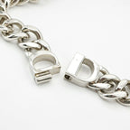 Christian Dior Necklace Pendant Choker Silver CD ICON Chain Link — view 6