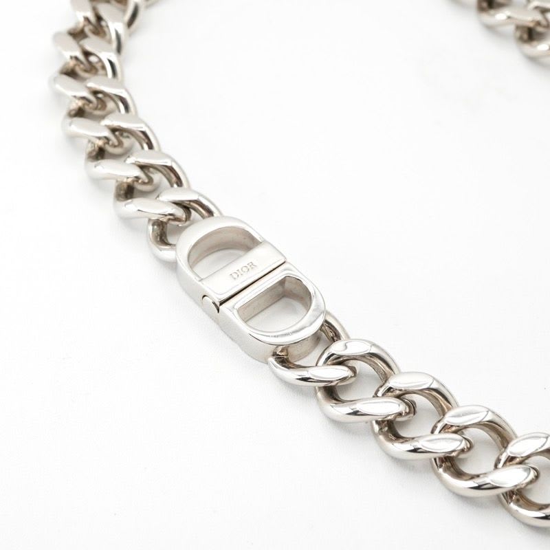 Christian Dior Necklace Pendant Choker Silver CD ICON Chain Link — view 5