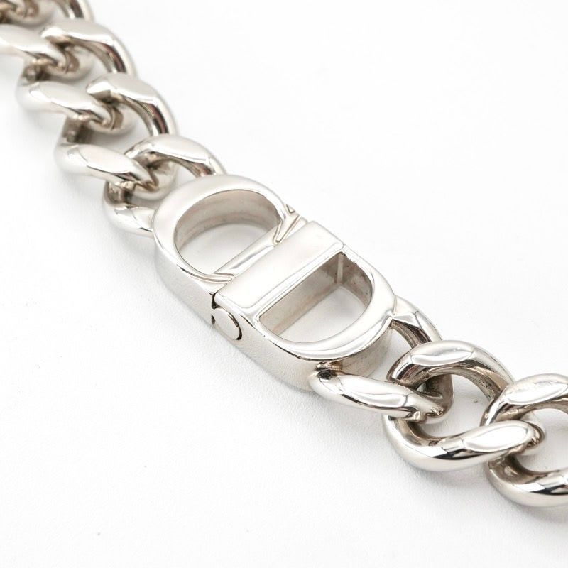 Christian Dior Necklace Pendant Choker Silver CD ICON Chain Link — view 4