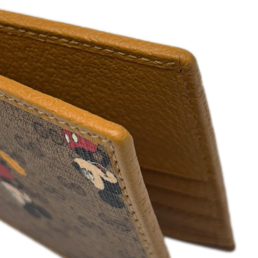 Gucci Disney Mickey Mouse Wallet Bifold No Coin Purse GG Supreme Canvas Cha — view 7