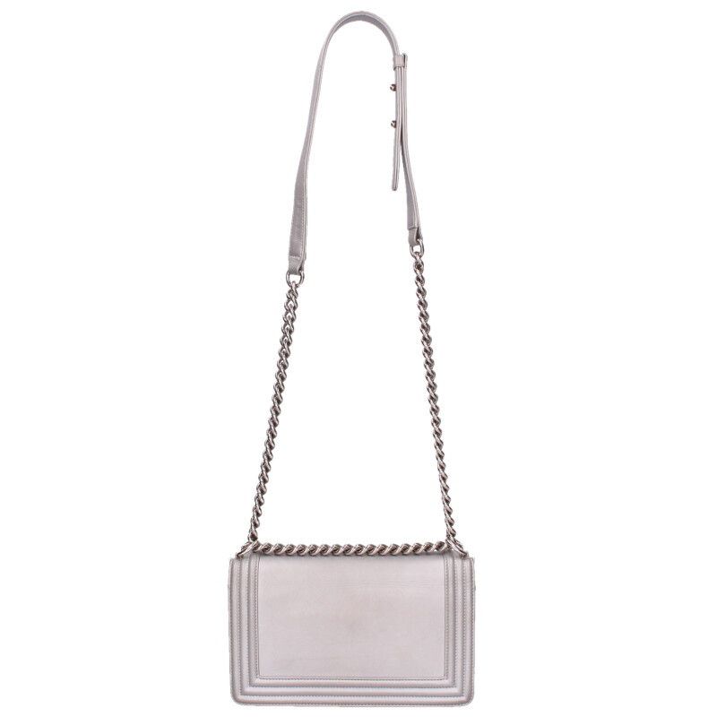 Chanel Boy 25 LED Light Metallic Calfskin Chain Shoulder Bag — view 3