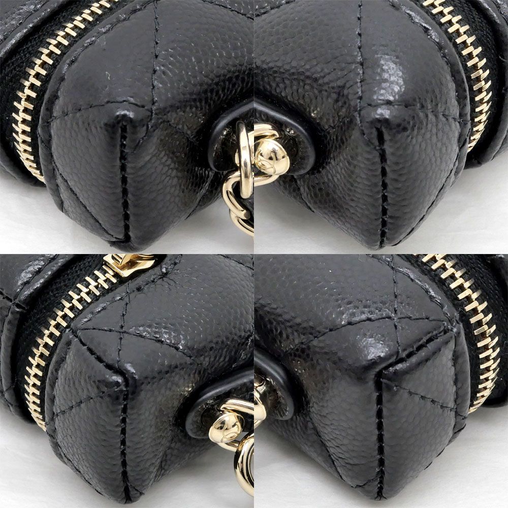 Chanel Bag Charm Classic Mini Quilted Ap4897 Random BK GD Grain — view 3