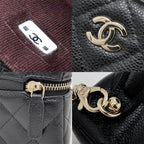 Chanel Bag Charm Classic Mini Quilted Ap4897 Random BK GD Grain — view 6