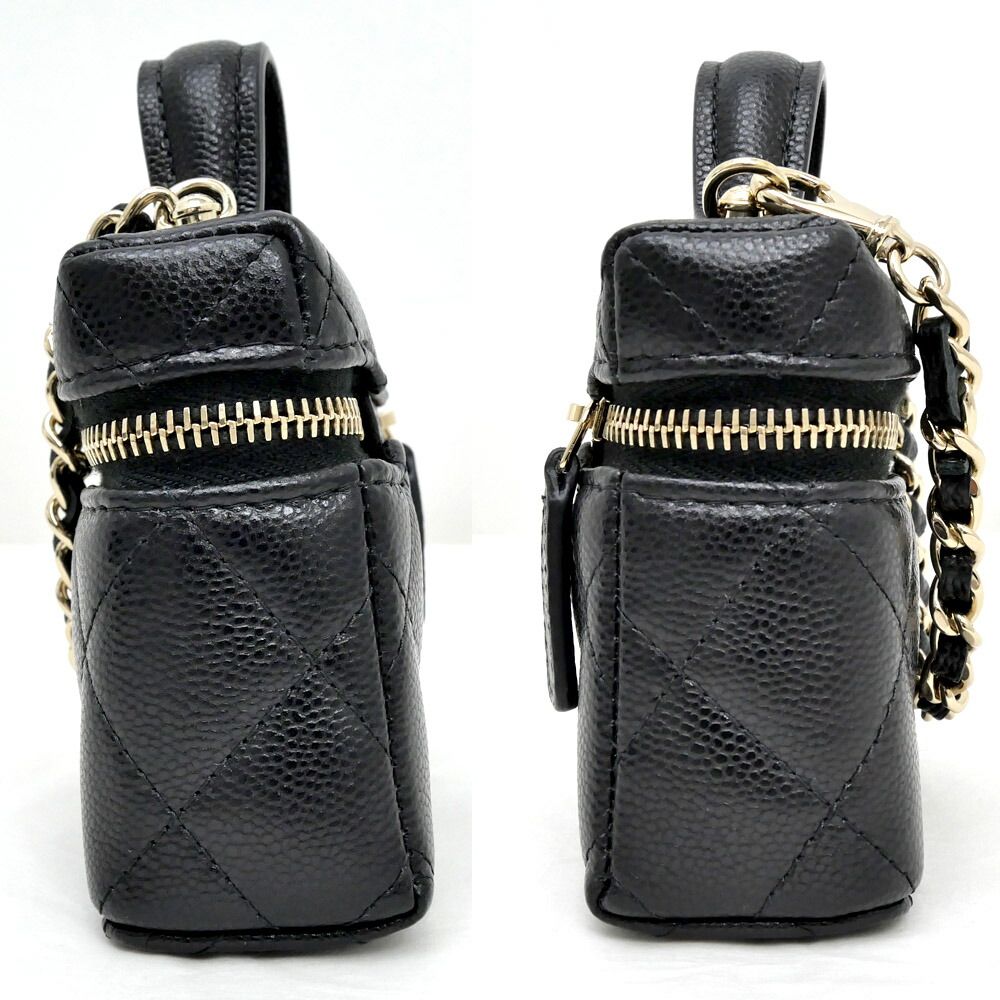 Chanel Bag Charm Classic Mini Quilted Ap4897 Random BK GD Grain — view 2