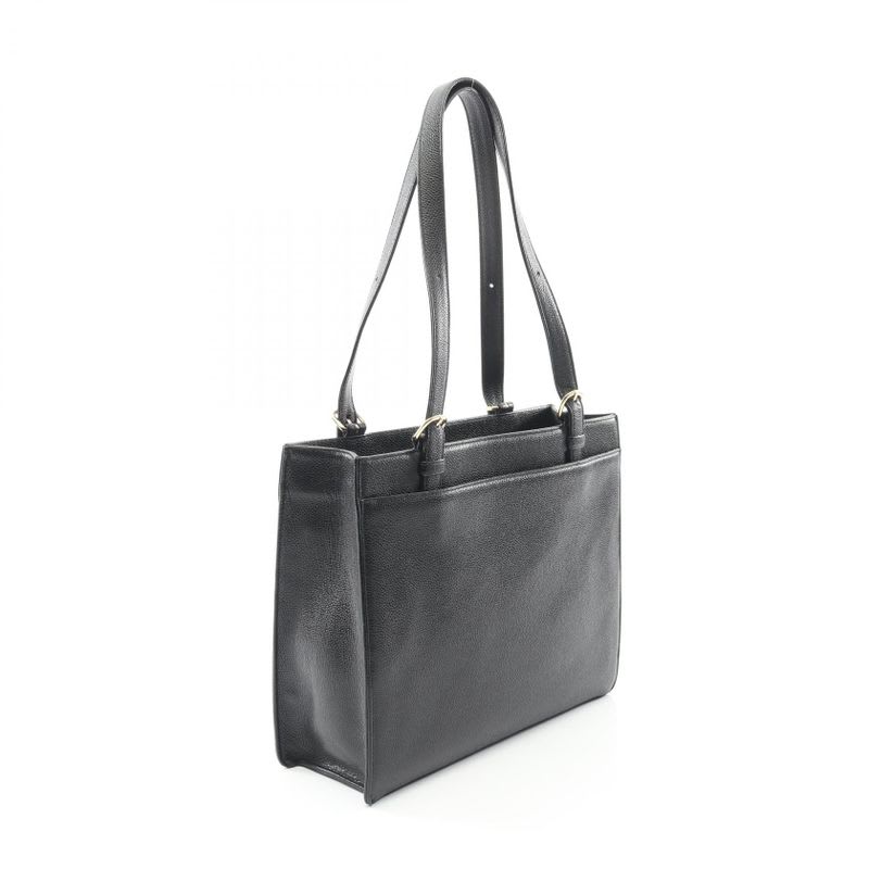 Chanel Tote Bag Black Caviar Leather Turnlock — view 3