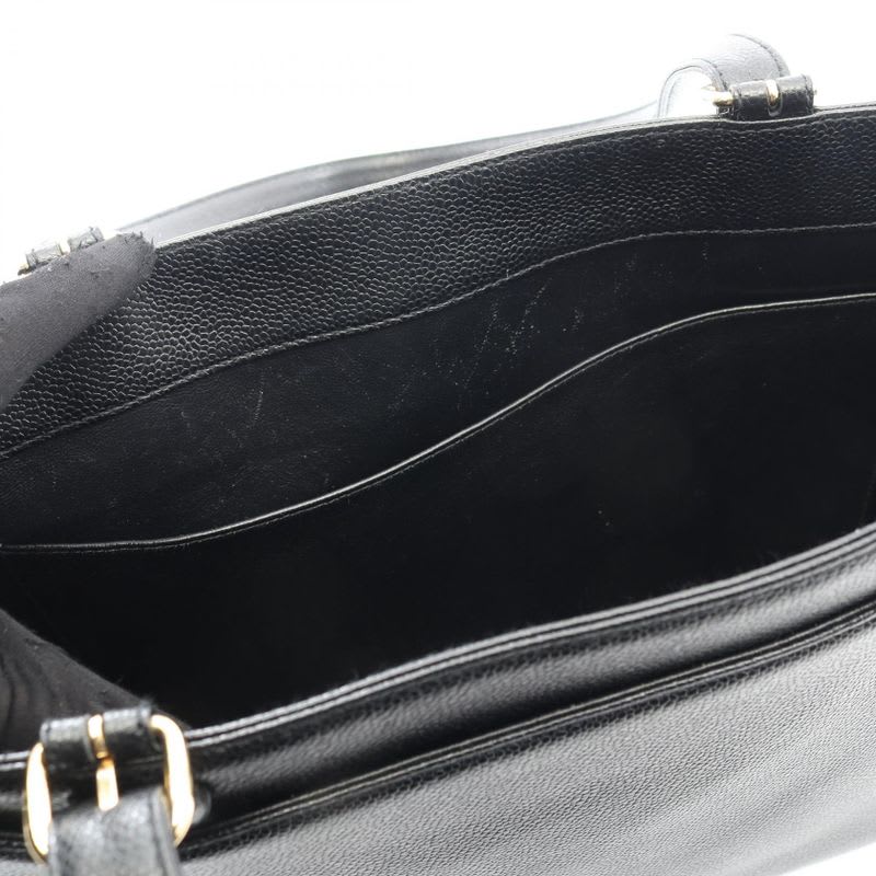 Chanel Tote Bag Black Caviar Leather Turnlock — view 7